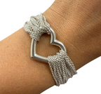 Tiffany & Co Sterling Silver Heart Mesh Toggle Bracelet