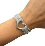 Tiffany & Co Sterling Silver Heart Mesh Toggle Bracelet