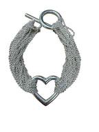 Tiffany & Co Sterling Silver Heart Mesh Toggle Bracelet
