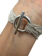 Tiffany & Co Sterling Silver Heart Mesh Toggle Bracelet