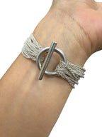 Tiffany & Co Sterling Silver Heart Mesh Toggle Bracelet
