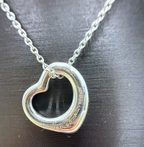 Tiffany & Co. Elsa Peretti Sterling Silver Open Heart Pendant Necklace 16”