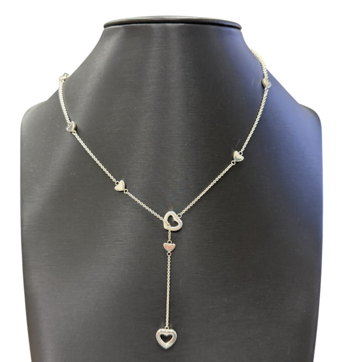 Tiffany & Co. Sterling Silver 10 Hearts Lariat Station Necklace 19” – T&Co. 925