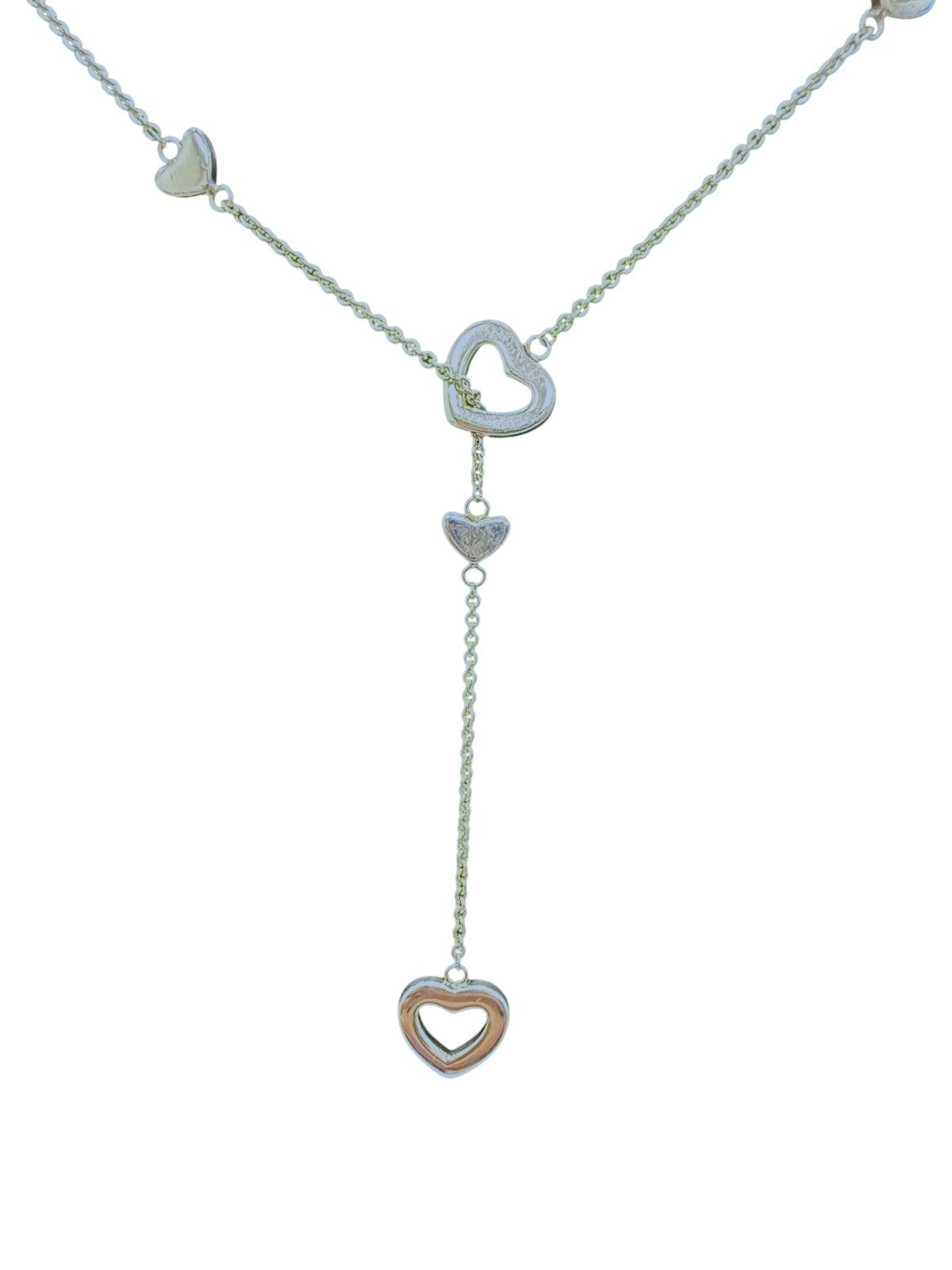 Tiffany & Co. Sterling Silver 10 Hearts Lariat Station Necklace 19” – T&Co. 925