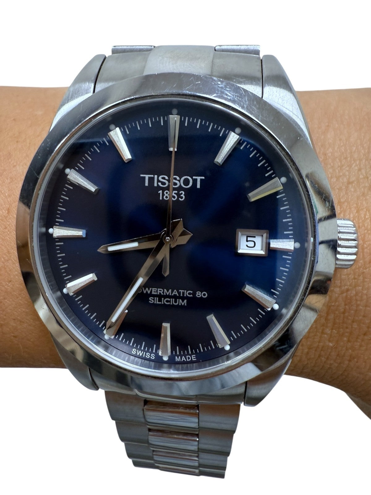 Tissot Gentleman Powermatic 80 Silicium Blue Dial Men's Watch