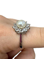 Sterling Silver Pearl Flower Ring