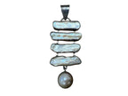 Sterling Silver Hanging Ladder Abalone Pendant