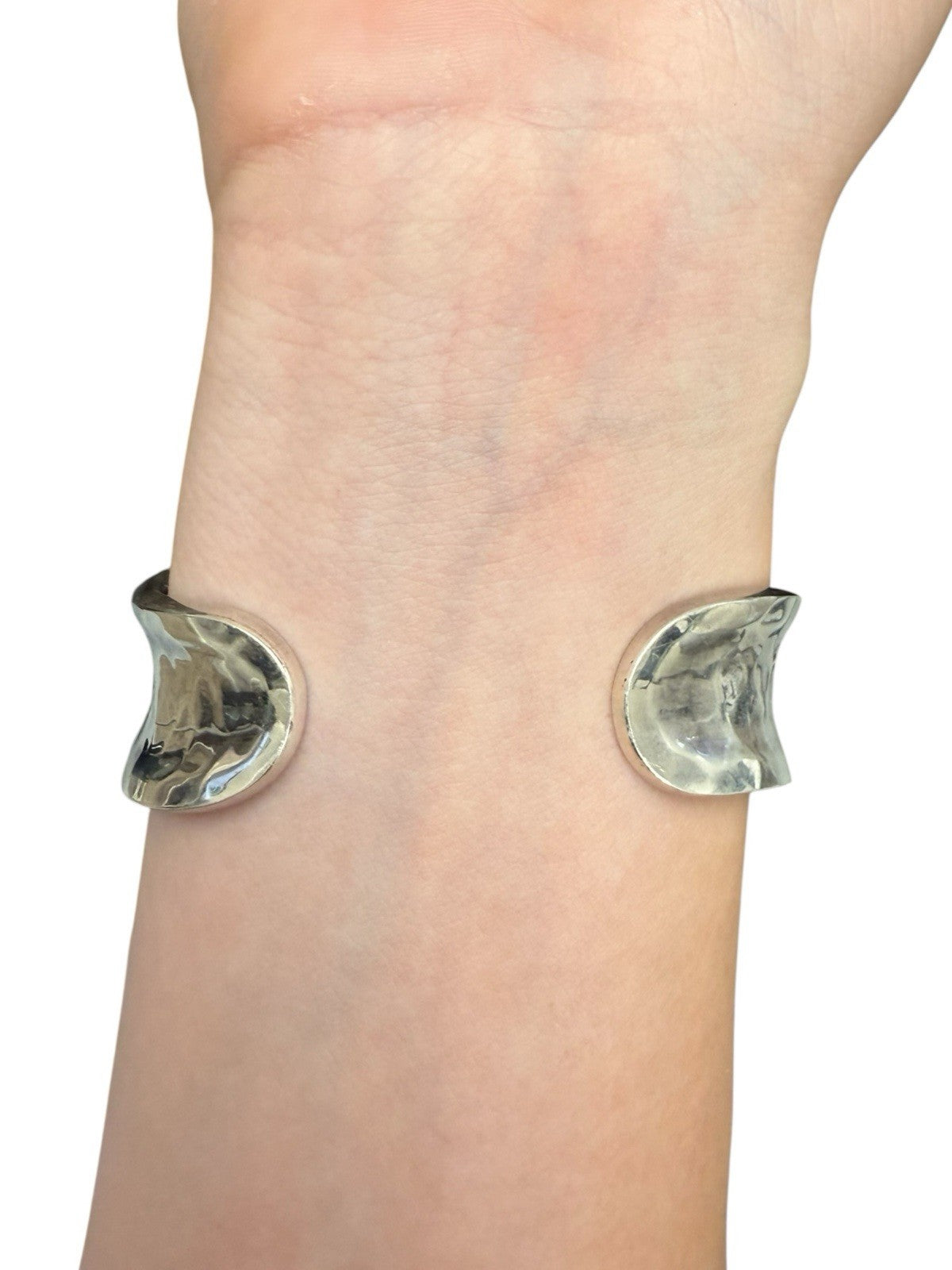 Sterling Silver Hammer Textured Cuff Bracelet