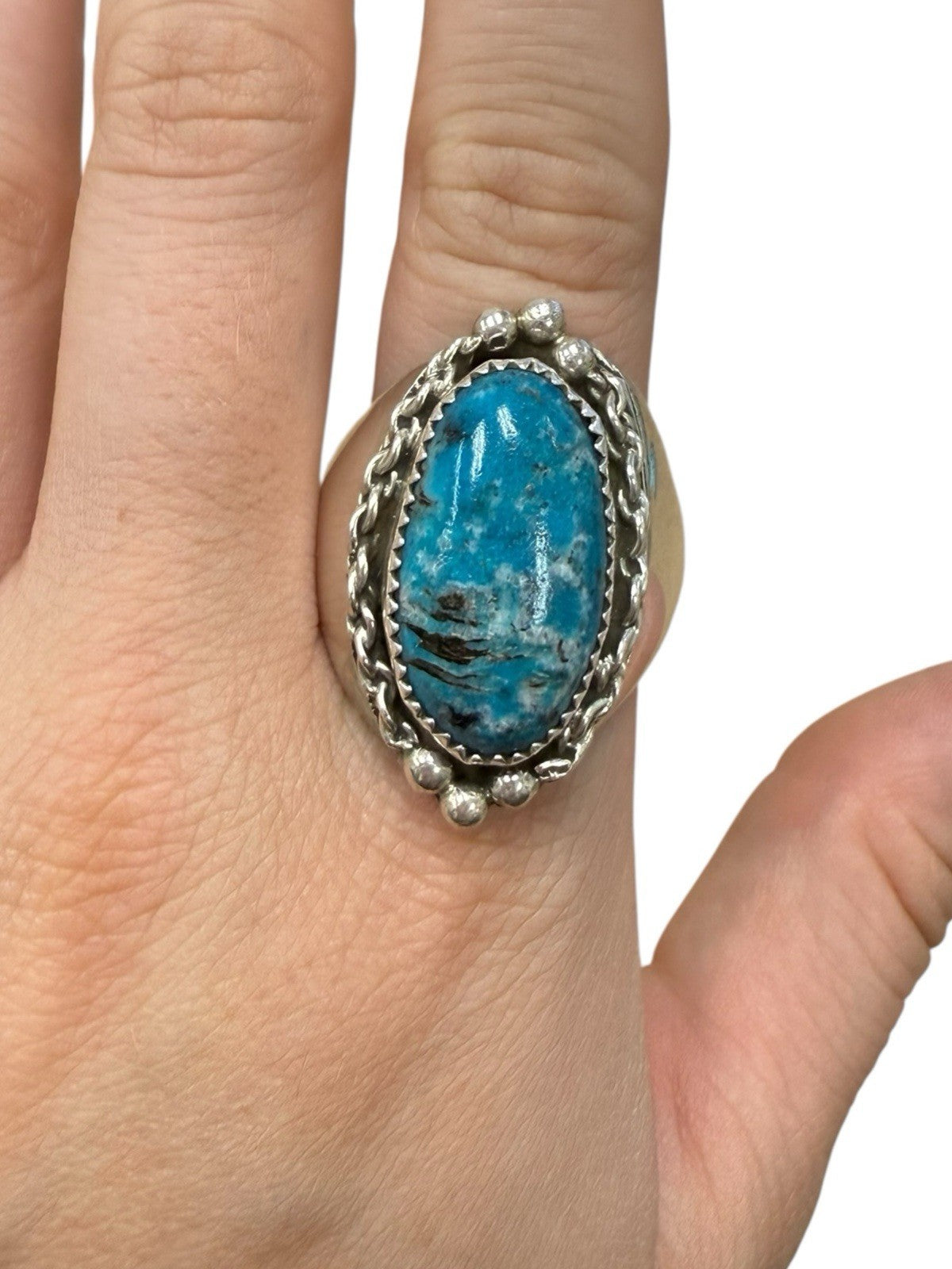 Sterling Silver Turquoise Oval Ring