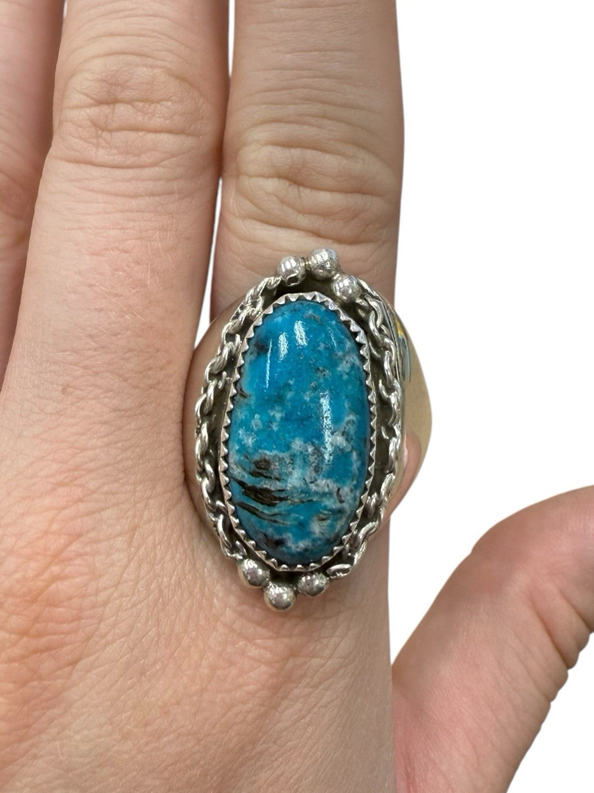 Sterling Silver Turquoise Oval Ring