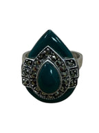 Sterling Silver Green Agate Ring