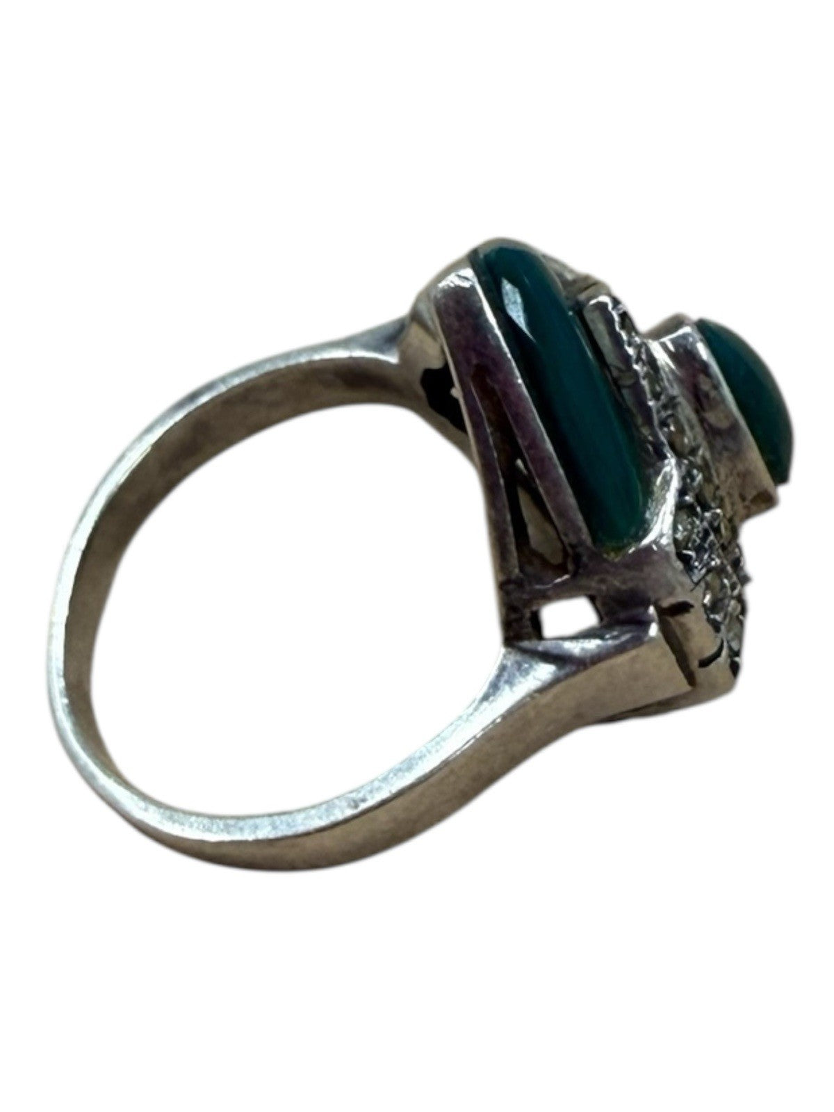 Sterling Silver Green Agate Ring