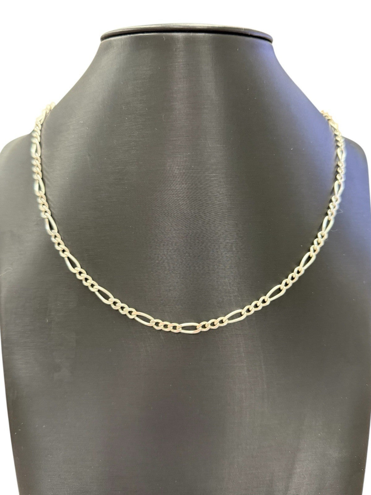 Sterling Silver Figaro Chain And Bracelet