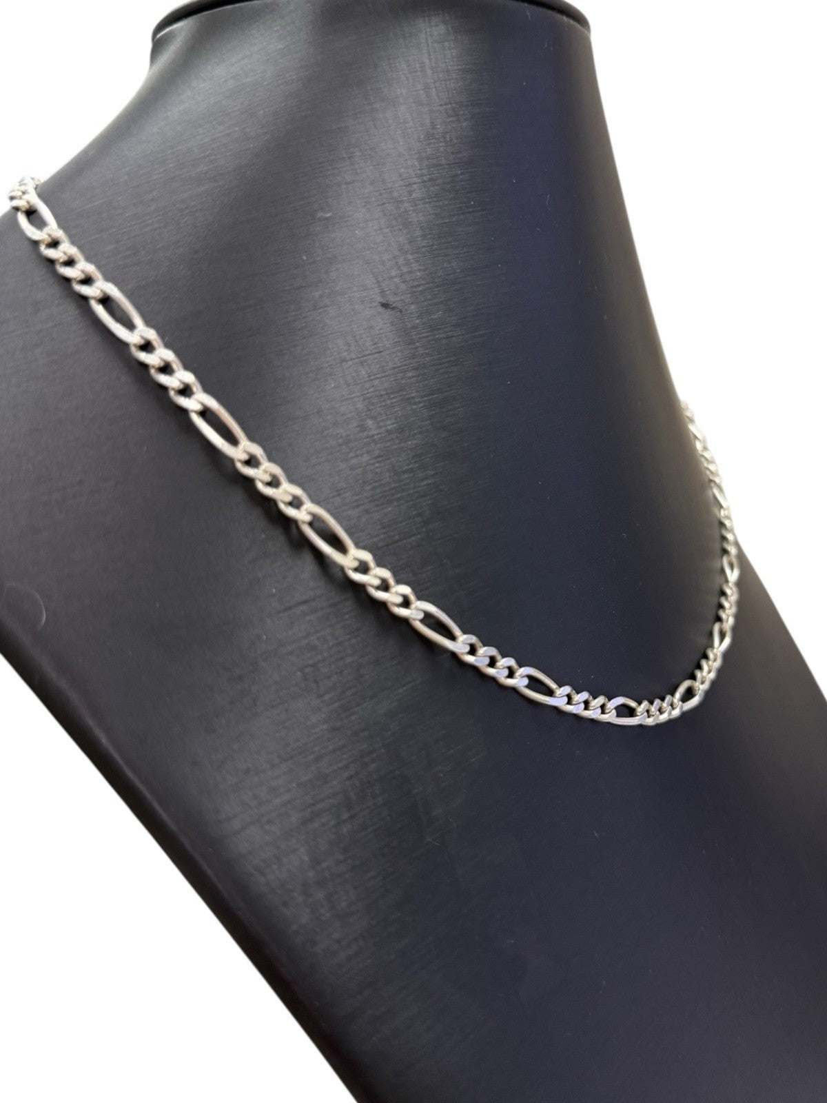 Sterling Silver Figaro Chain And Bracelet
