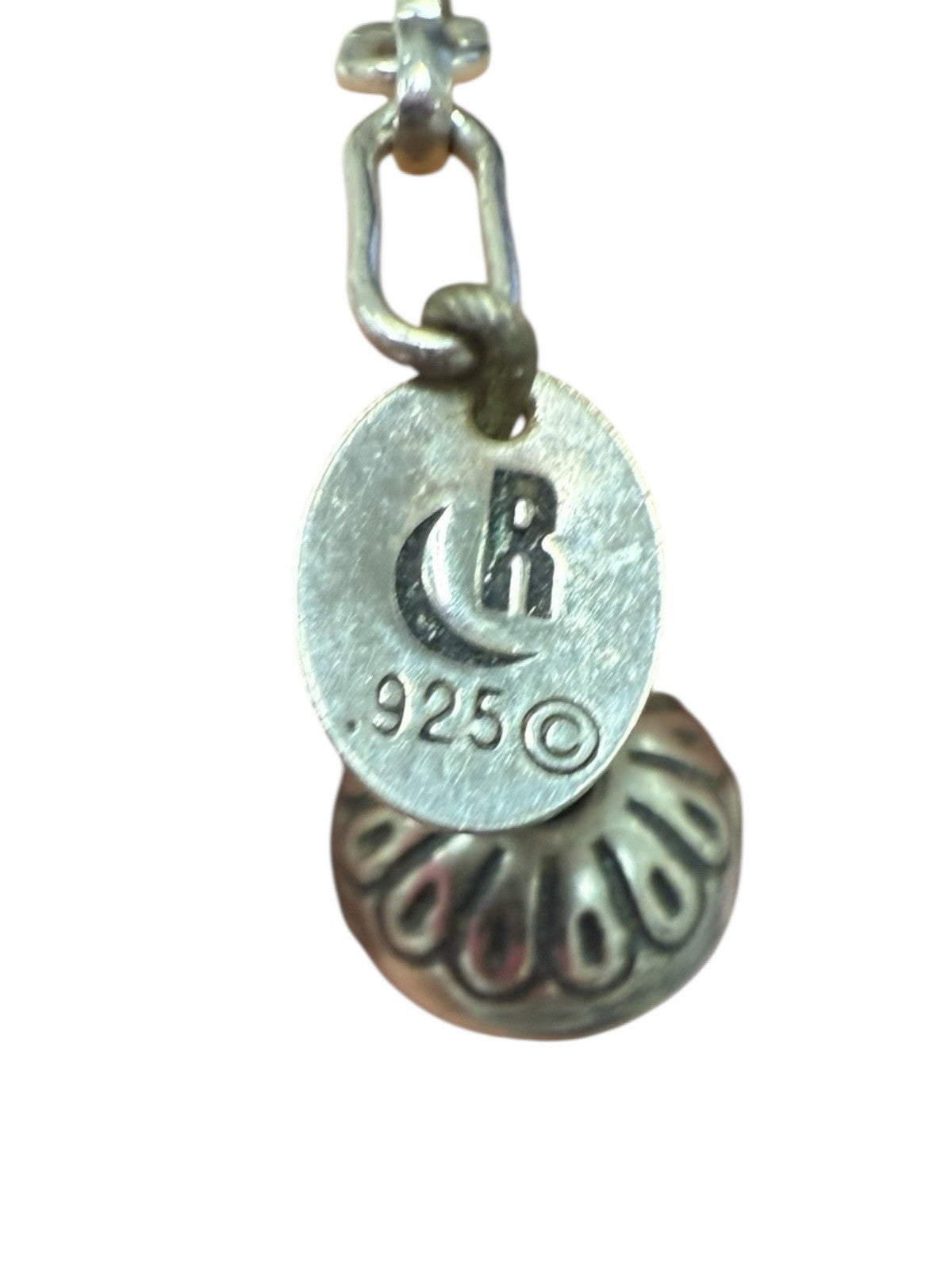 Carolyn Pollack Relios Sterling Silver Stamped Bead Necklace- 17-1/2"