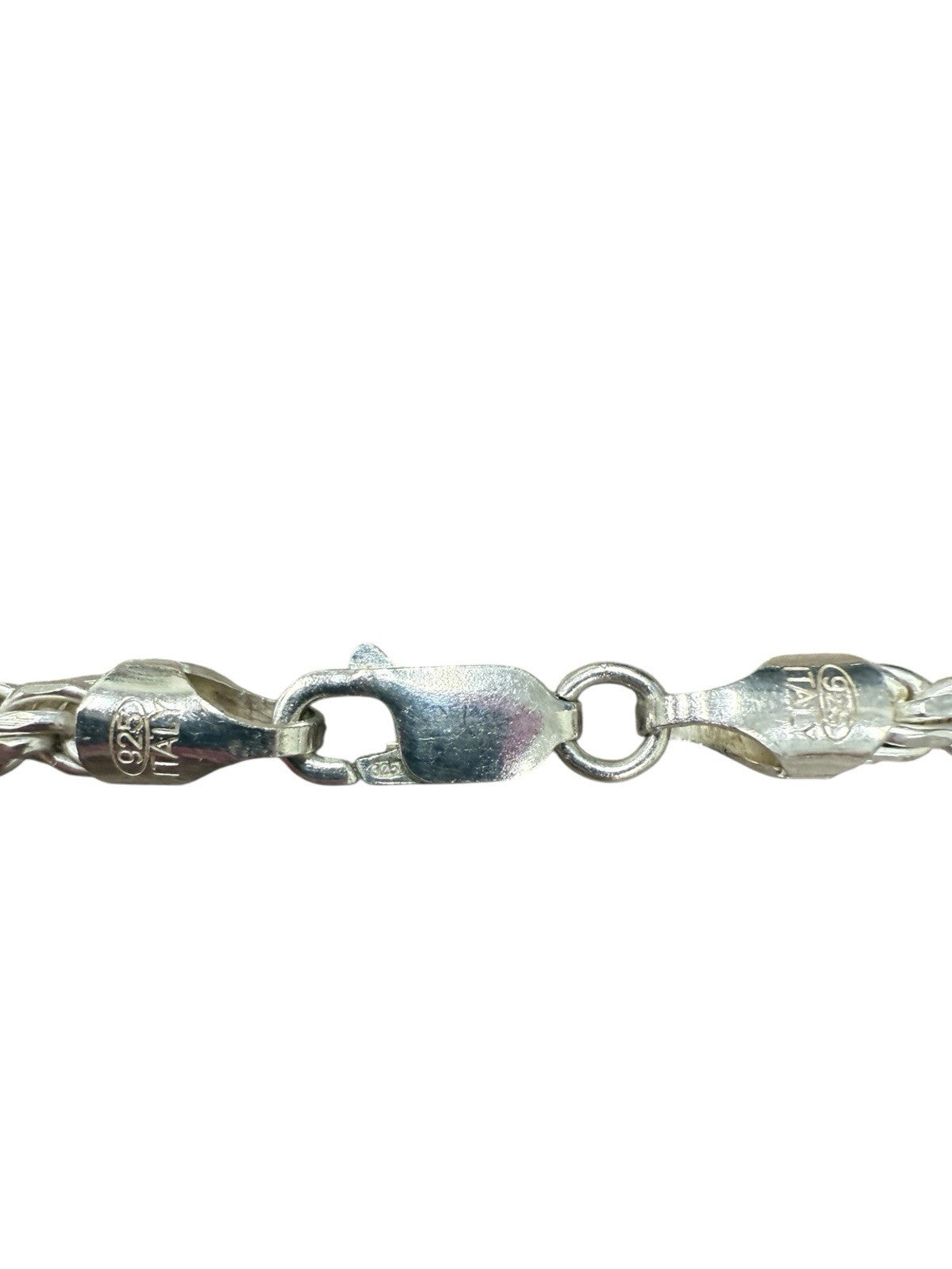 Sterling Silver 3.75mm Diamond-cut Rope Chain Necklace