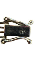 Sterling Silver Link Bracelet with Eight Colored Faceted Gemstones