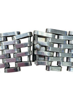 1970s Vintage Taxco Sterling Silver Chain Link Bib/Choker And Bracelet