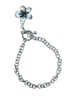 Sterling Silver Bracelet With Hibiscus Charm