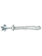 Sterling Silver Bracelet With Hibiscus Charm