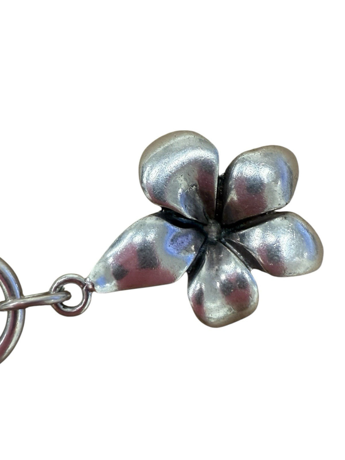 Sterling Silver Bracelet With Hibiscus Charm
