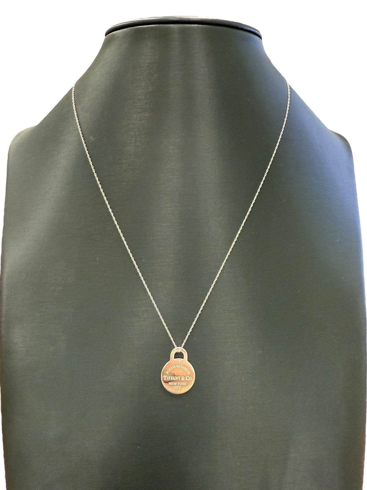 Please Return To Tiffany & Co. Sterling Round Tag Necklace