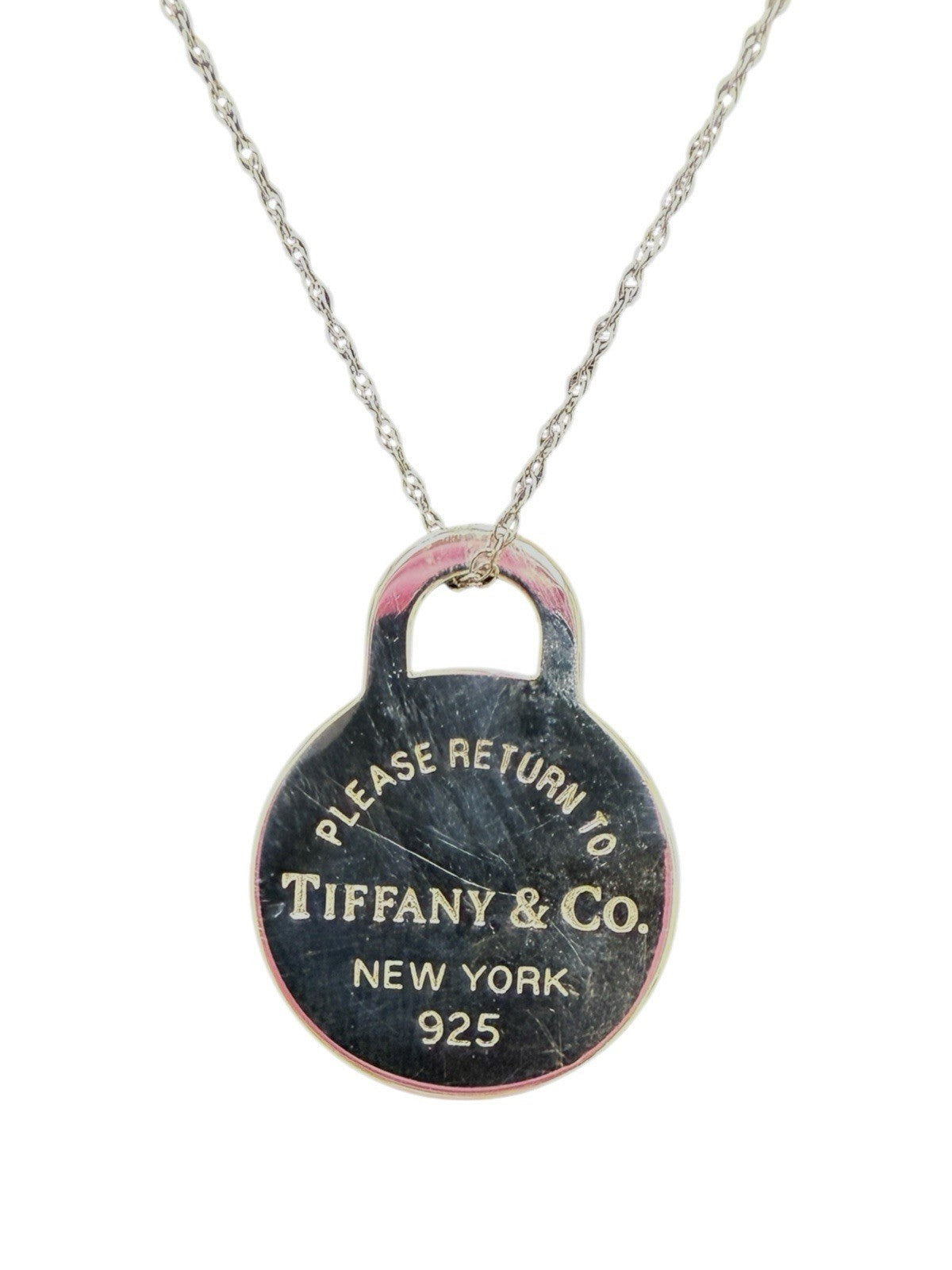 Please Return To Tiffany & Co. Sterling Round Tag Necklace
