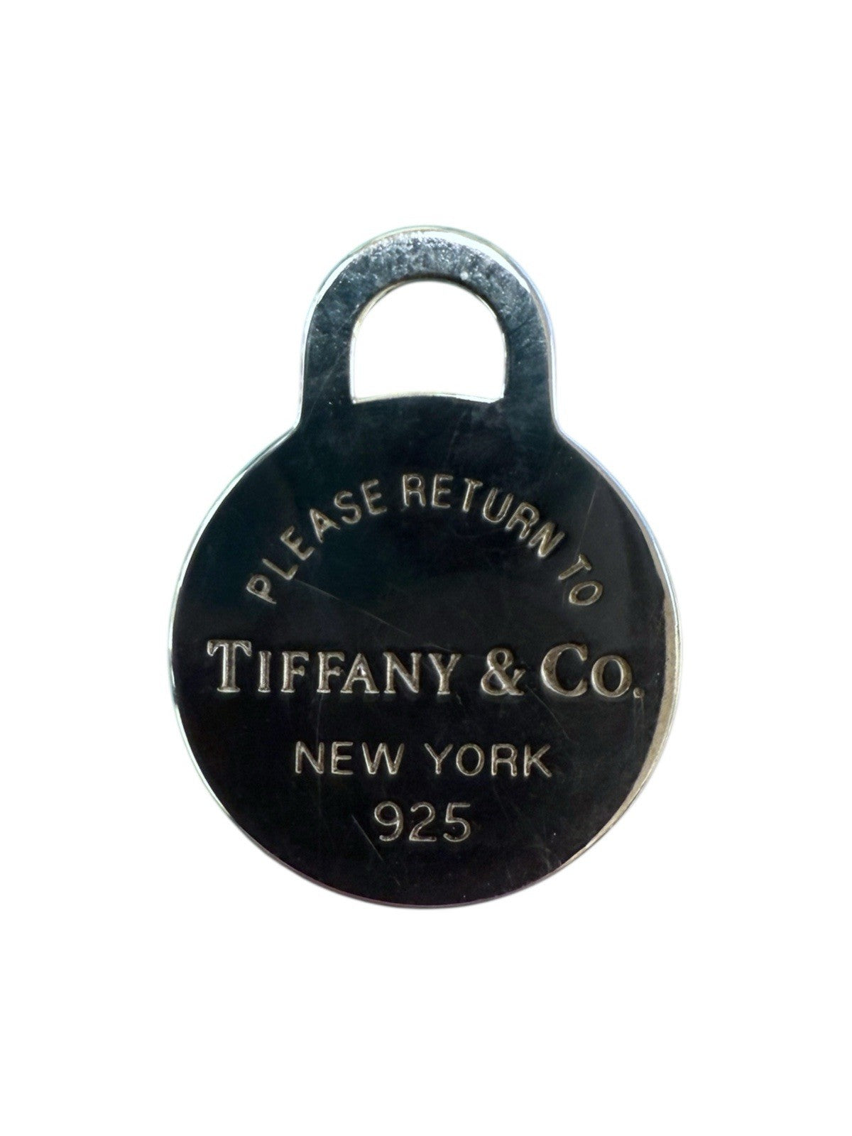 Please Return To Tiffany & Co. Sterling Round Tag Necklace