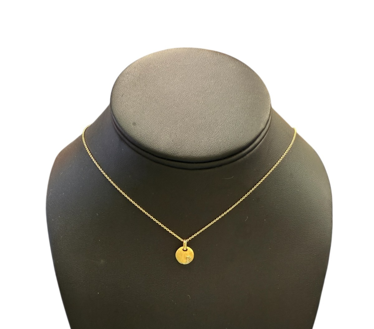 Tiffany & Co. Picasso X Kiss Hammered Disc 18k Yellow Gold Necklace 15.5 in