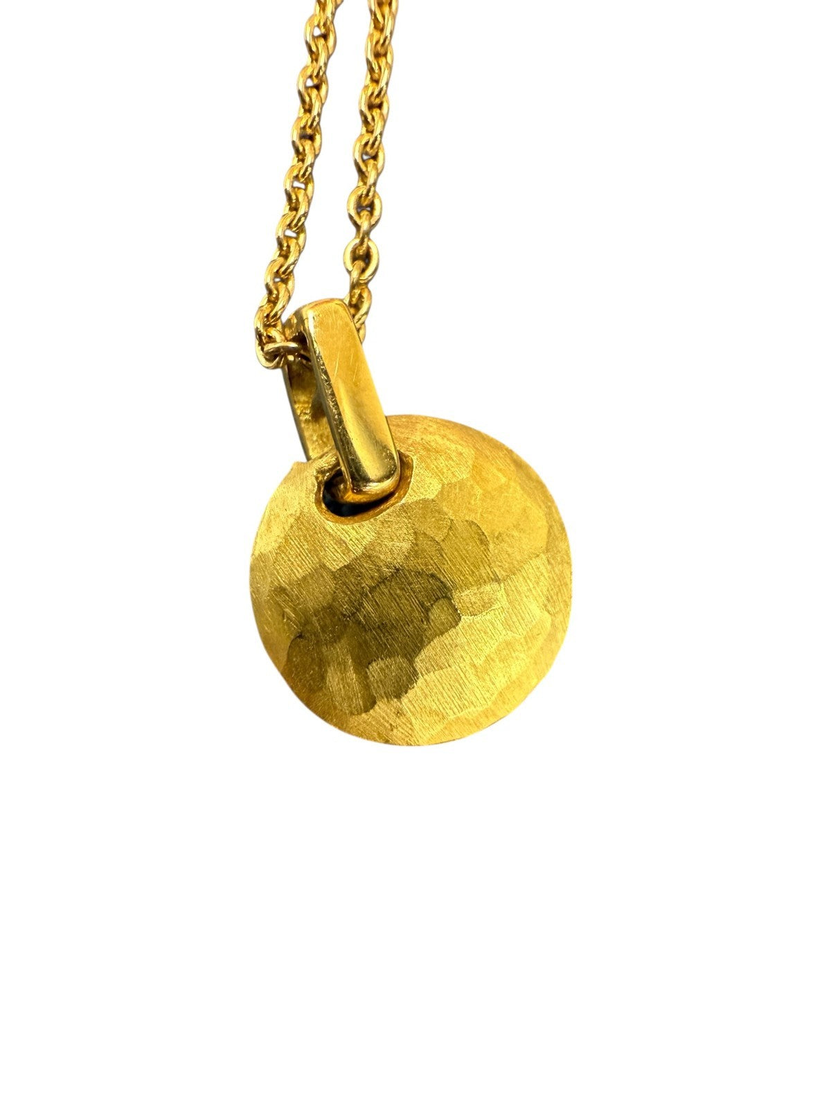 Tiffany & Co. Picasso X Kiss Hammered Disc 18k Yellow Gold Necklace 15.5 in