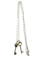 TIFFANY & CO. 925 Sterling Silver Heart Key Chain Pendant Necklace