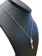 TIFFANY & CO. 925 Sterling Silver Heart Key Chain Pendant Necklace