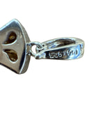 Sterling Silver & 14K Gold Cross Pendant w/ Diamond Edge