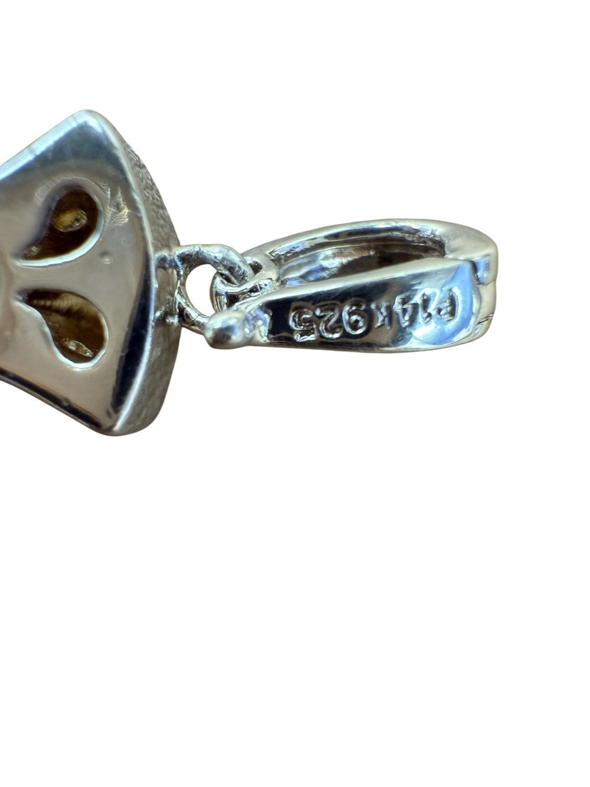 Sterling Silver & 14K Gold Cross Pendant w/ Diamond Edge