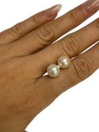 14K Yellow Gold Akoya Pearl Earrings 9mm