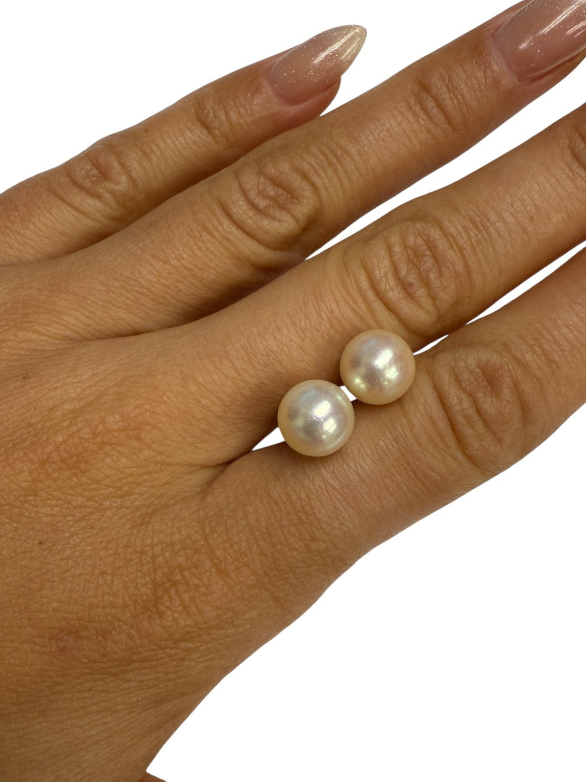 14K Yellow Gold Akoya Pearl Earrings 9mm