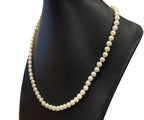 Mikimoto 18k Yellow Gold 6.71-6.97mm Pearl Strand Necklace 23.5" Length