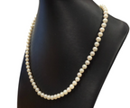 Mikimoto 7mm Akoya Pearl Necklace Strand 18K Yellow Gold ~21.5"