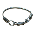 Vintage Mexican Sterling Silver 925 Coil Hook Bracelet 6.5cm 21.5g Taxco Style