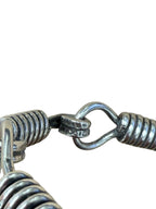 Vintage Mexican Sterling Silver 925 Coil Hook Bracelet 6.5cm 21.5g Taxco Style