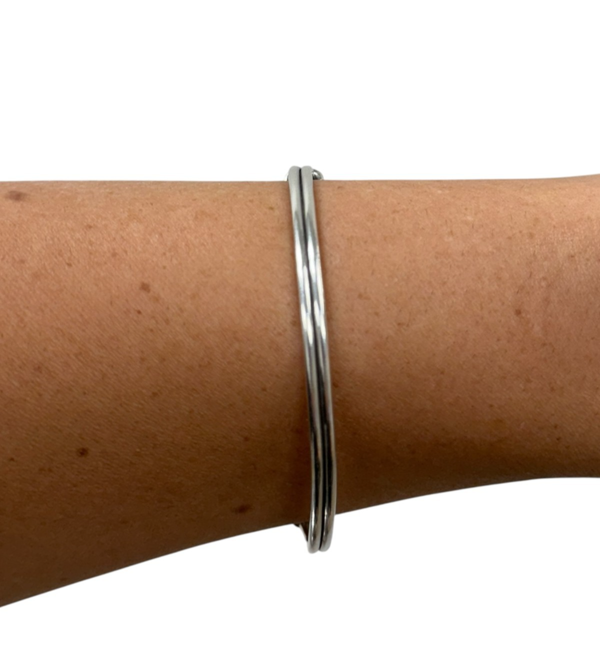 Vintage Mexican Sterling Silver 925 Coil Hook Bracelet 6.5cm 21.5g Taxco Style