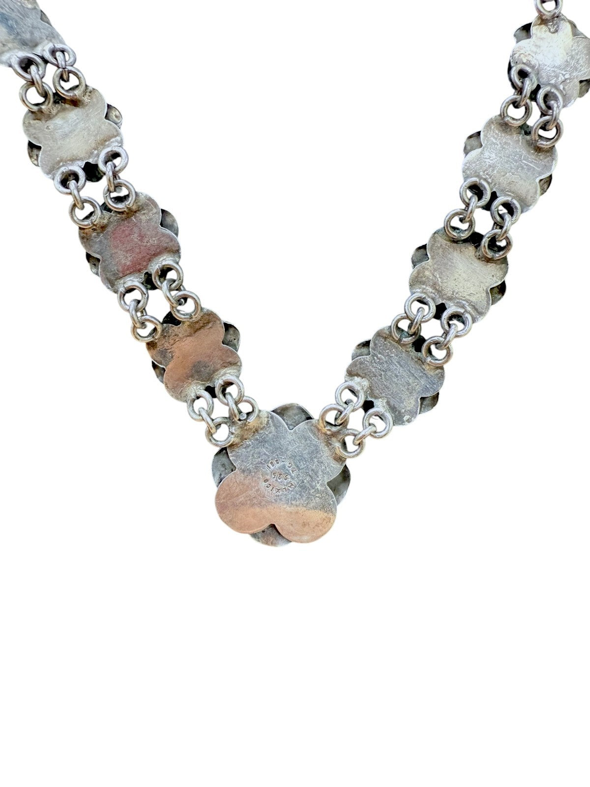 Vintage Mexico 925 Sterling Rose Necklace 18” 42 g Floral Beauty