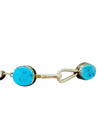 NW Sterling Silver Navajo Bead & Turquoise Tribal Necklace 98.2g 30.5”