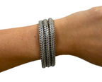 John Hardy Heavy Sterling Silver Woven Multi-Strand Bracelet w/ Textured Clasp