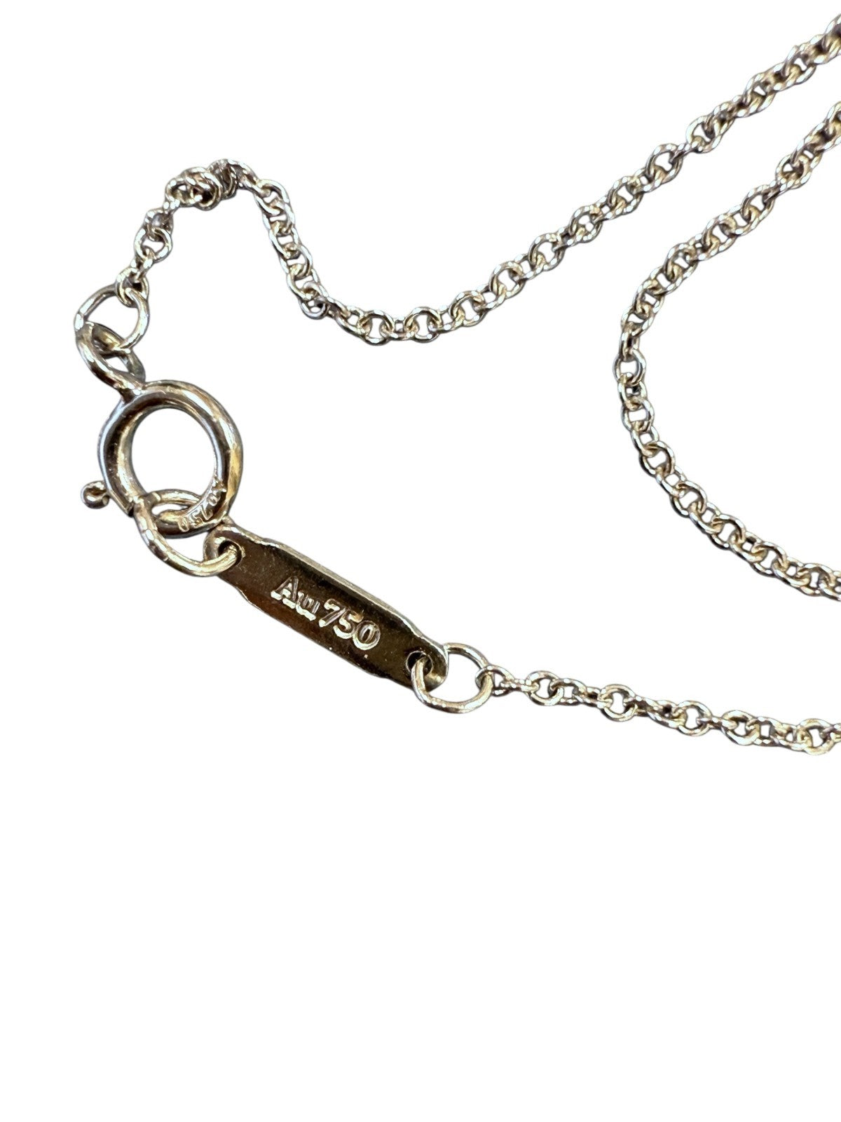 1.65ctw 14k White Gold Diamond Cross Pendant on 18kt Tiffany & Co. Chain