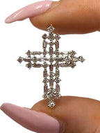 18k White Gold Diamond Cross Pendant