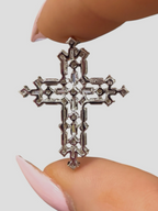 18k White Gold Diamond Cross Pendant