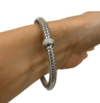 Roberto Coin 18k White Gold Primavera Flexible Bracelet w/ Diamond Station