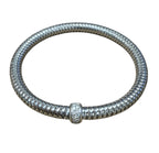 Roberto Coin 18k White Gold Primavera Flexible Bracelet w/ Diamond Station