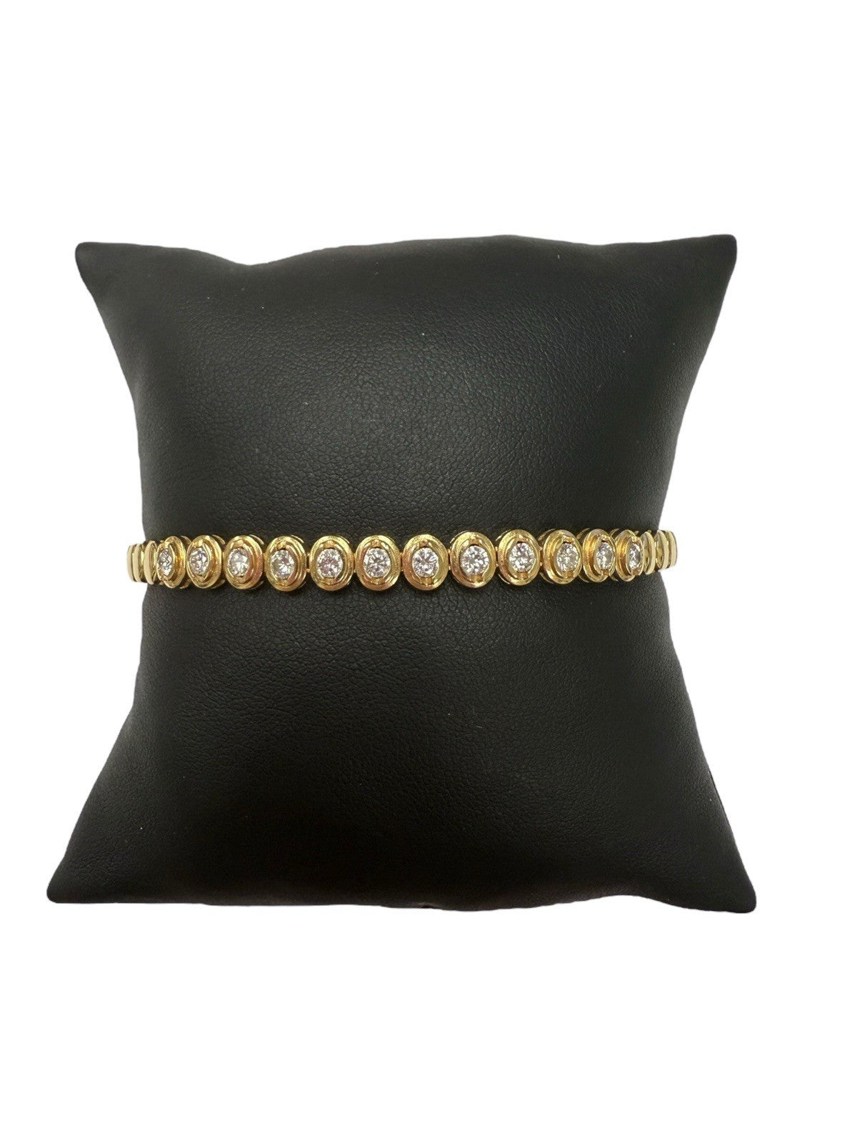 14k Yellow Gold 1.18ctw Diamond Tennis Bracelet 6.875 in